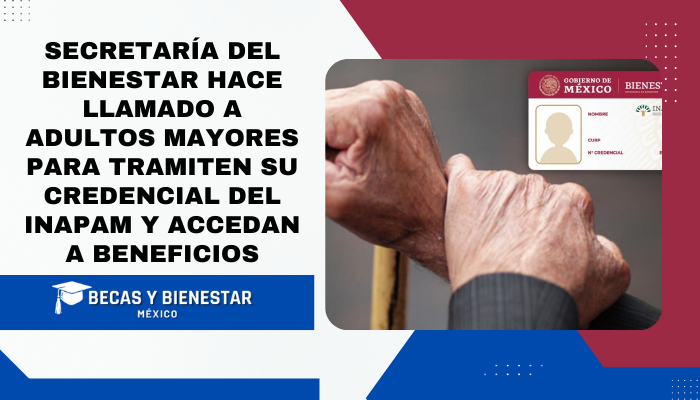 Secretaría del Bienestar hace llamado a adultos mayores para tramiten su credencial del INAPAM y accedan a beneficios