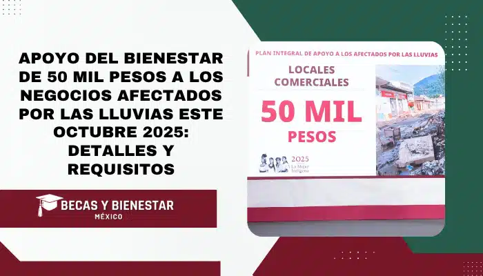 Apoyo del Bienestar de 50 mil pesos a los negocios afectados por las lluvias este octubre 2025: Detalles y requisitos