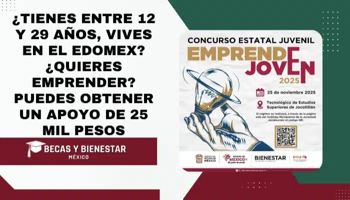 ¿Tienes entre 12 y 29 años, vives en el Edomex? ¿Quieres emprender? Puedes obtener un apoyo de 25 mil pesos