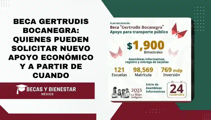 Beca Gertrudis Bocanegra: Quienes Pueden Solicitar Nuevo Apoyo Económico y a Partir de Cuando