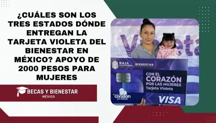 ¿Cuáles son los tres Estados dónde Entregan la Tarjeta Violeta del Bienestar en México?