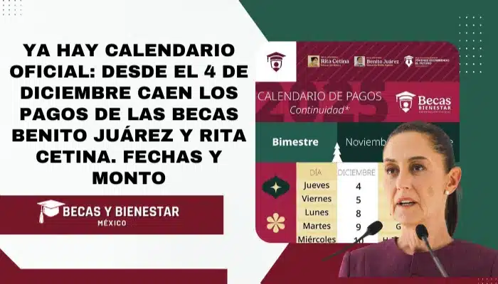 Desde el 4 de diciembre caen los Pagos de las Becas Benito Juárez y Rita Cetina: Fechas y Monto