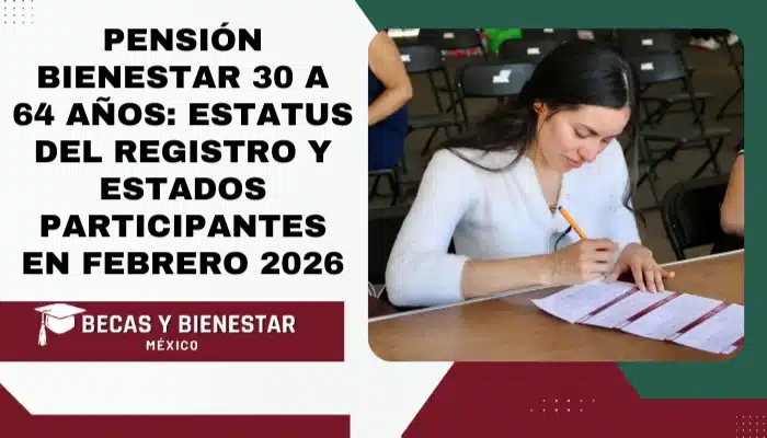 Pensión Bienestar 30 a 64 años: Estatus del registro y estados participantes en febrero 2026