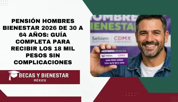 Pensión Hombres Bienestar 2026 de 30 a 64 años: Guía completa para recibir los 18 mil pesos sin complicaciones