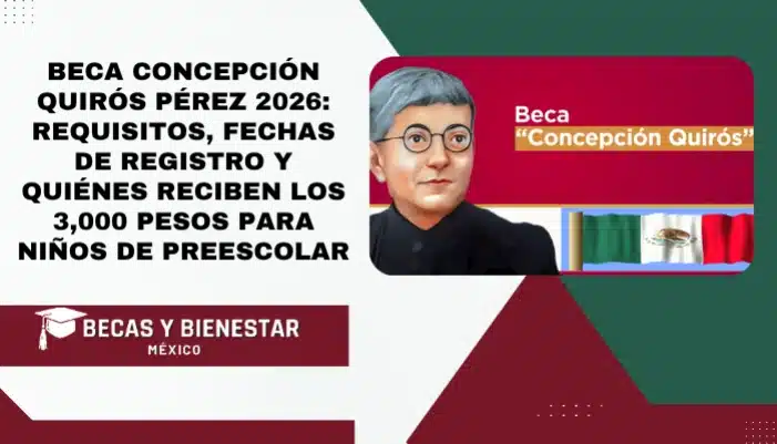 Beca Concepción Quirós Pérez 2026: Requisitos, Fechas de Registro y Quiénes Reciben los 3,000 Pesos para Niños de Preescolar