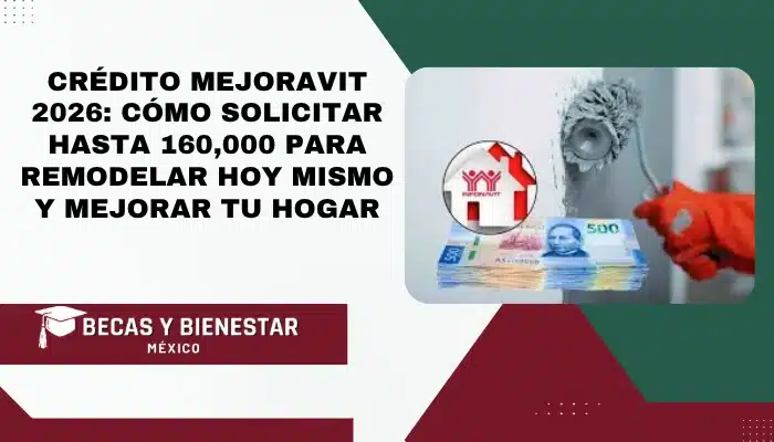 Crédito Mejoravit 2026: Cómo solicitar hasta 160,000 para remodelar hoy mismo y mejorar tu hogar