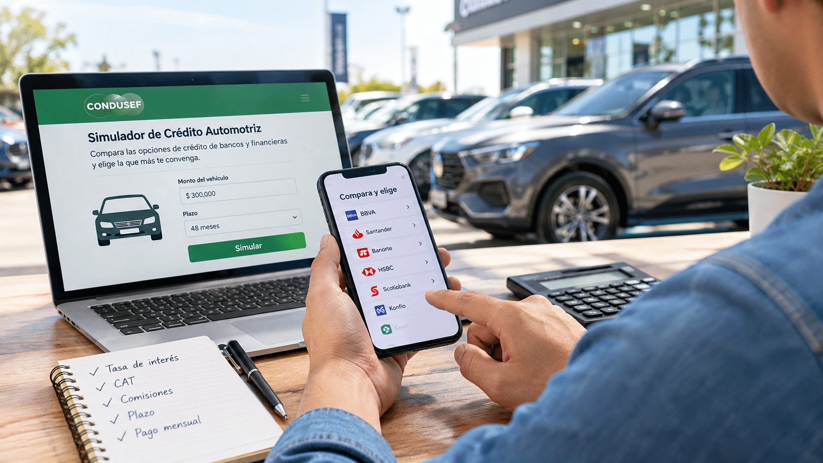 Crédito automotriz 2026 cómo comparar bancos y financieras con el simulador de la CONDUSEF